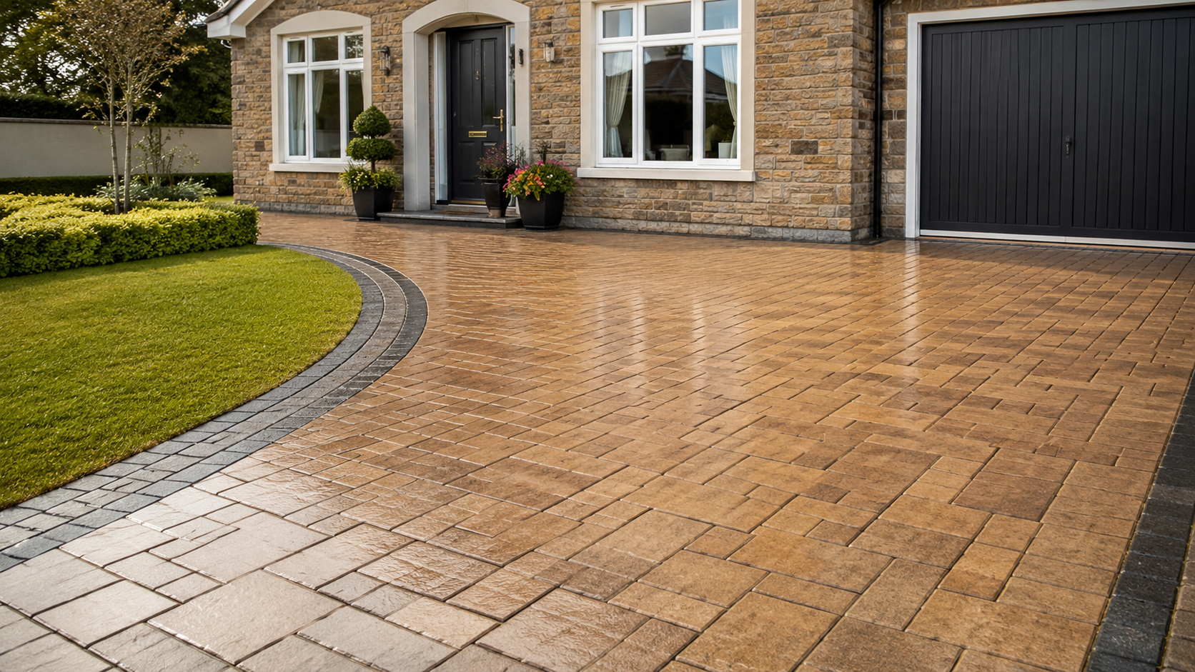 Power washing and resealing project in Laois on a block paving driveway | Farrell Exteriors